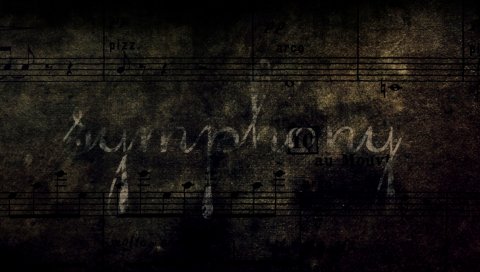 Примечания, симфония, гранж, надпись, фон, тень