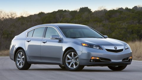 Acura, tl, 2011, синий, вид сбоку, стиль, автомобили, природа, деревья, небо, асфальт