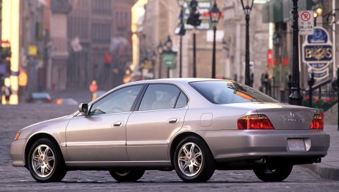 Acura, tl, металлик серый, вид сбоку, стиль, автомобили, город, уличные фонари, асфальт