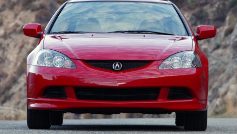 Acura, rsx, красный, вид спереди, стиль, автомобили, природа, асфальт
