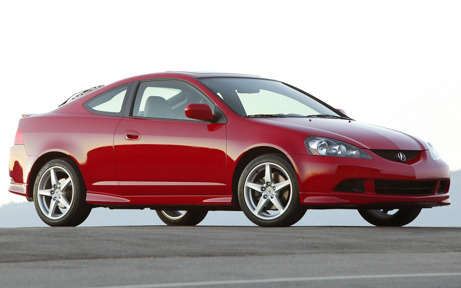 Картинки Acura, rsx, 2005, красный, вид сбоку, стиль, автомобили, асфальт фото и обои на рабочий стол