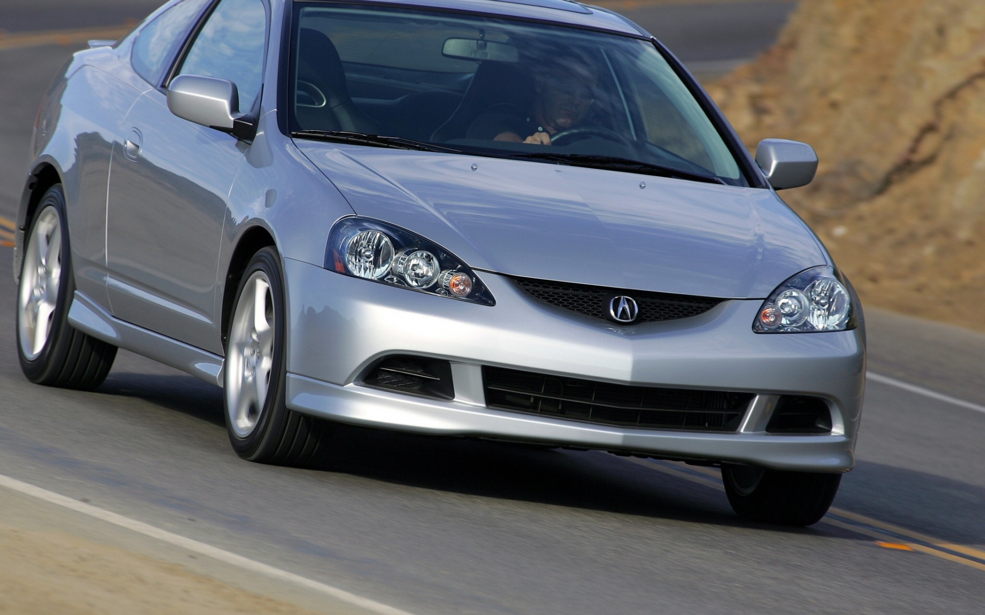 Картинки Acura, rsx, серебристый металлик, вид спереди, стиль, автомобили, дорога фото и обои на рабочий стол