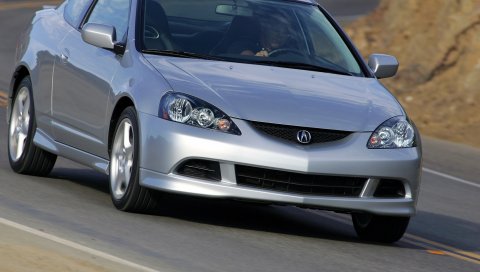 Acura, rsx, серебристый металлик, вид спереди, стиль, автомобили, дорога