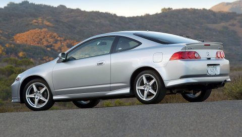 Acura, rsx, металлик, вид сбоку, стиль, автомобили, природа, горы, асфальт