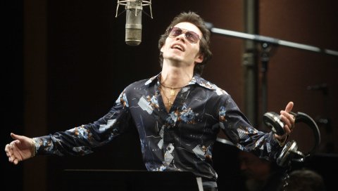 El cantante, hector lavoe, marc anthony, человек, микрофон, рубашка, очки