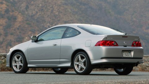 Acura, rsx, металлик серый, вид сбоку, стиль, автомобили, горы, асфальт