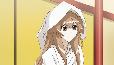 Аниме, девушка, капот, взгляд, комната