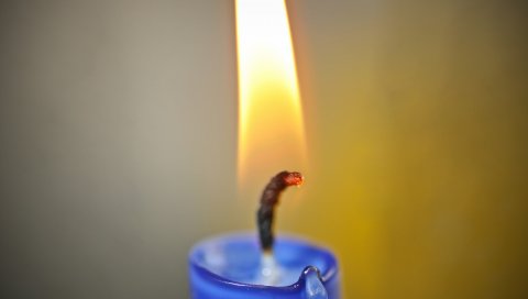 Фитиль, свеча, пламя, огонь