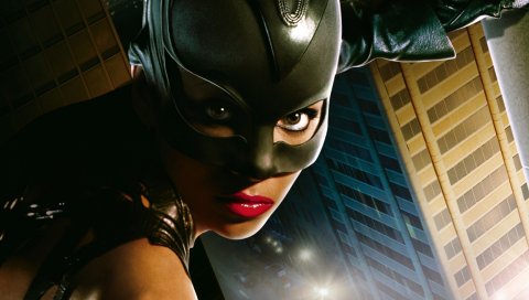 Кошка, девушка, маска, губы, взгляд, лицо, глаза, ягода halle, терпение phillips