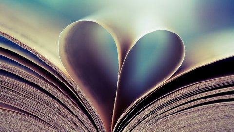Книга, листья, страница, сердце