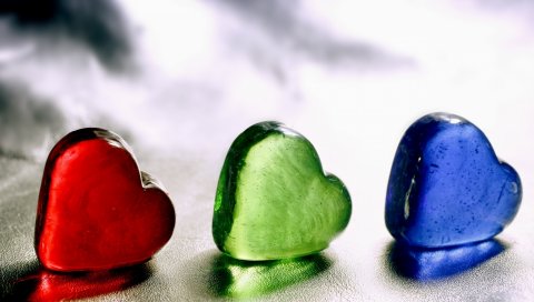 Сердце, стекло, лед, цвет, поверхность