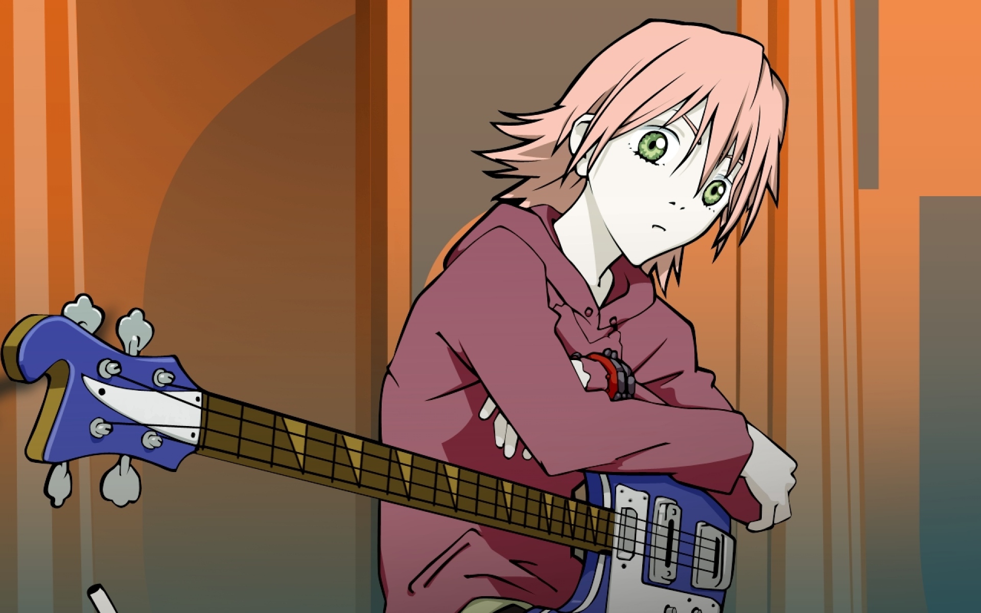 Гитара из аниме у мальчика