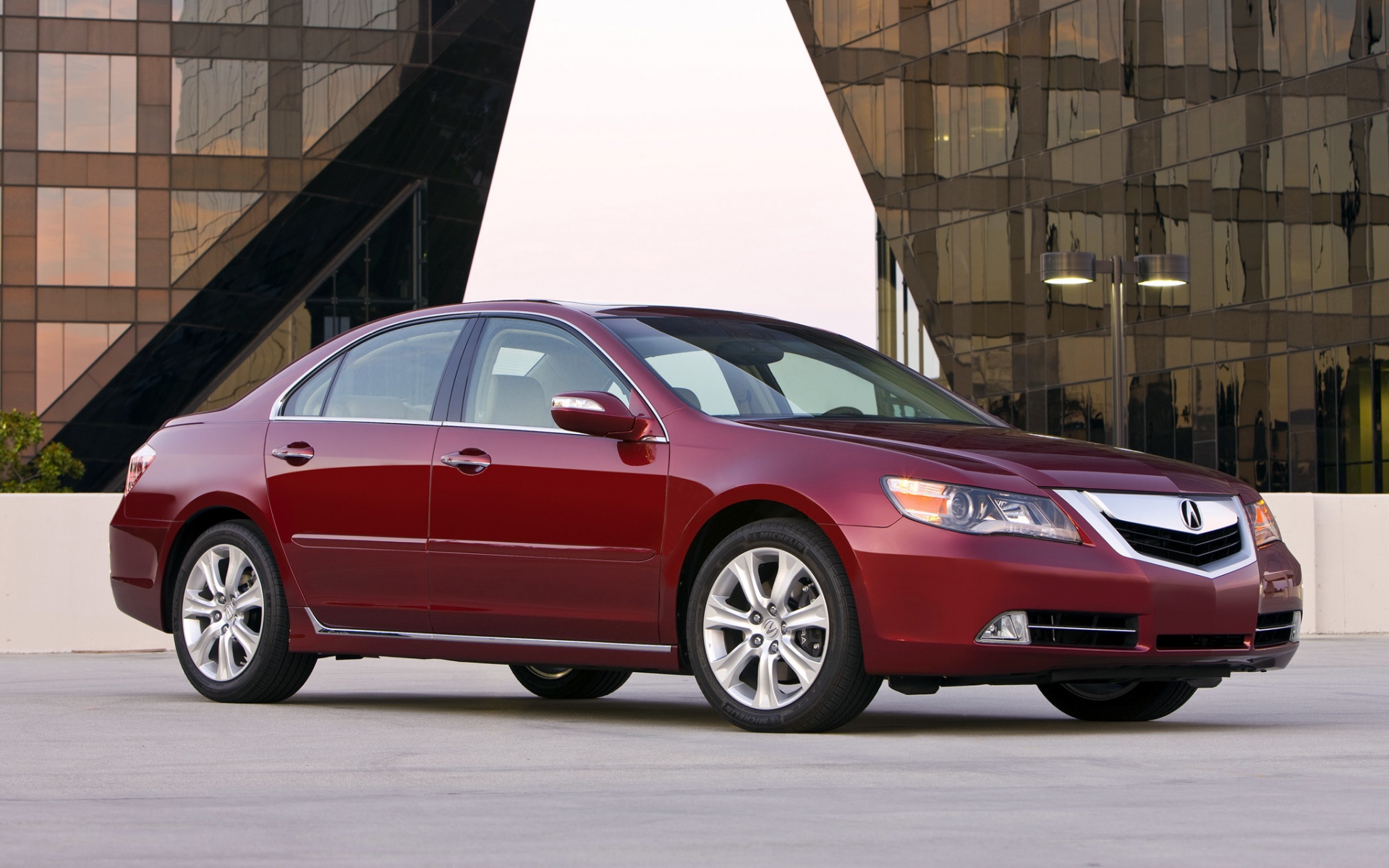 Картинки Acura, rl, красный, вид сбоку, стиль, седан, авто, строительство, асфальт фото и обои на рабочий стол