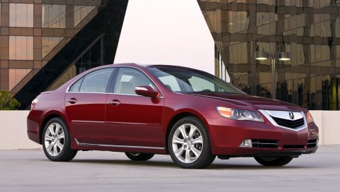 Acura, rl, красный, вид сбоку, стиль, седан, авто, строительство, асфальт