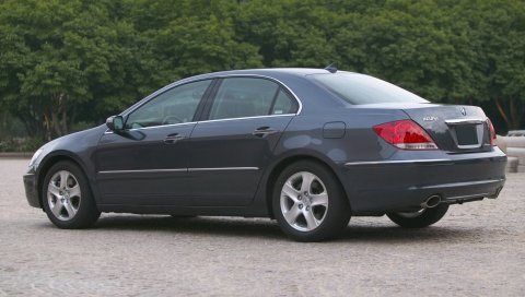Acura, rl, серый, вид сбоку, стиль, автомобили, деревья, асфальт
