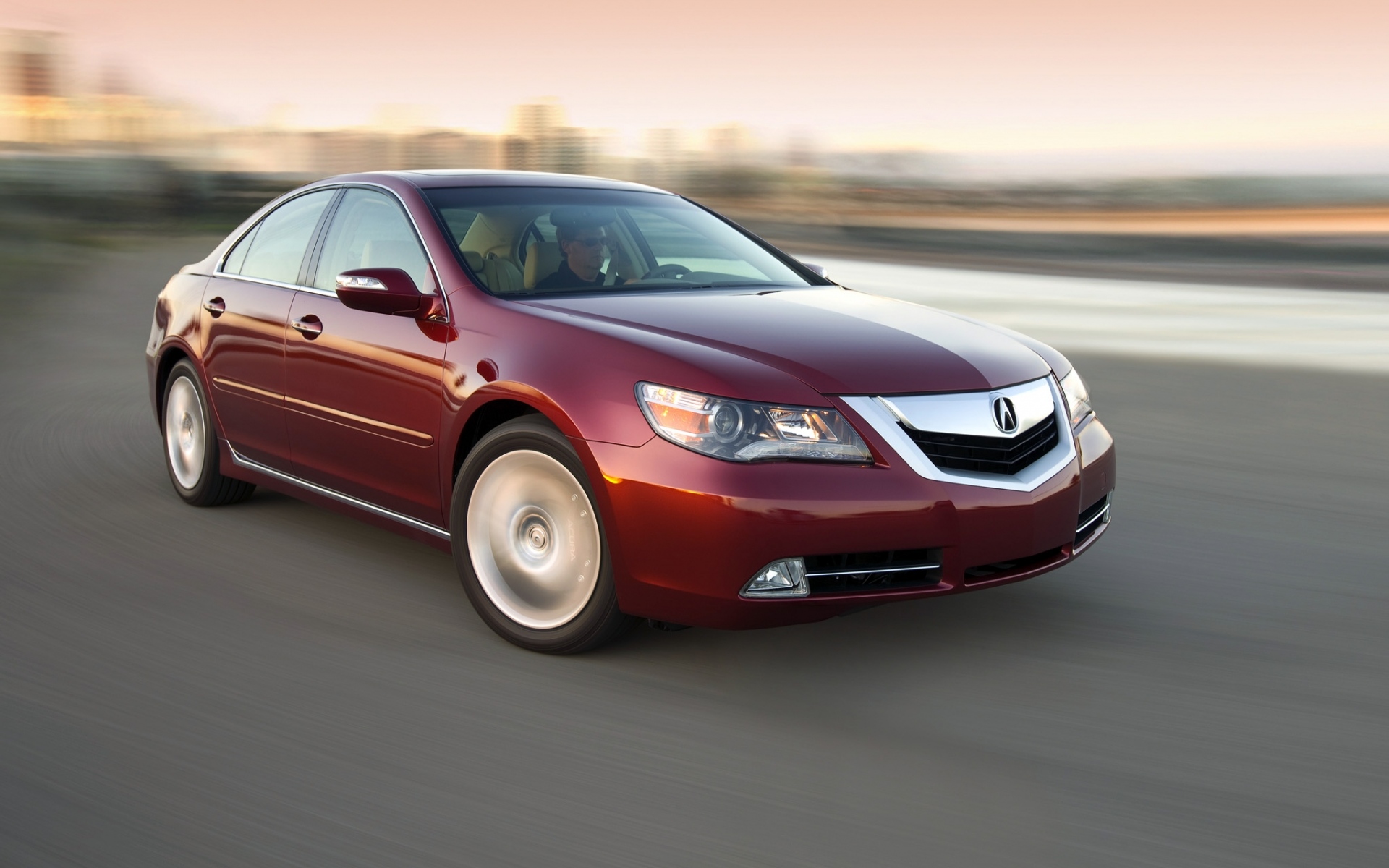 Картинки Acura, rl, красный, вид сбоку, стиль, автомобили, скорость, город фото и обои на рабочий стол