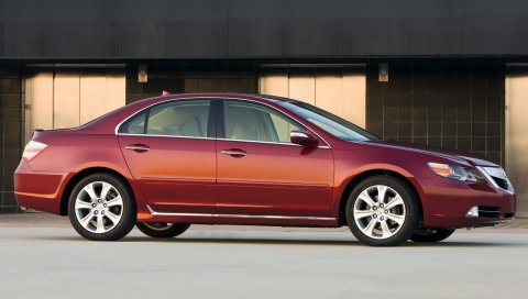 Acura, rl, красный, вид сбоку, стиль, автомобили, здание