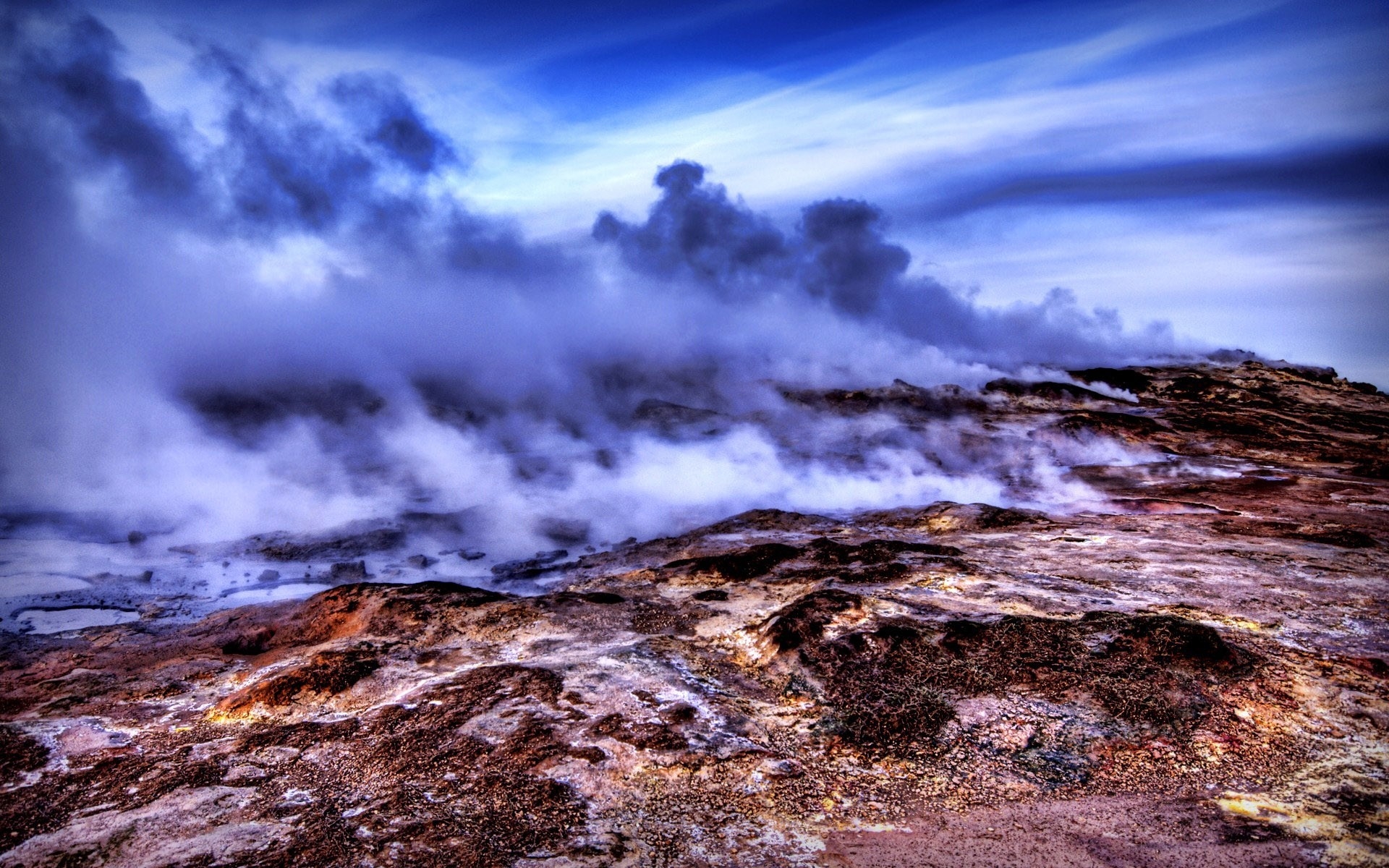 Картинки Дым, вулкан, горы, hdr фото и обои на рабочий стол