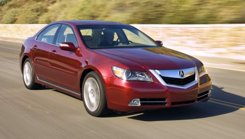 Acura, rl, красный, вид спереди, автомобили, стиль, движение, скорость, природа