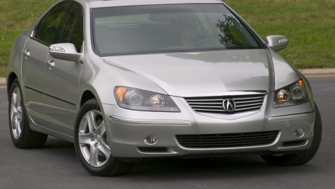 Acura, rl, серебристый металлик, вид спереди, авто, трава