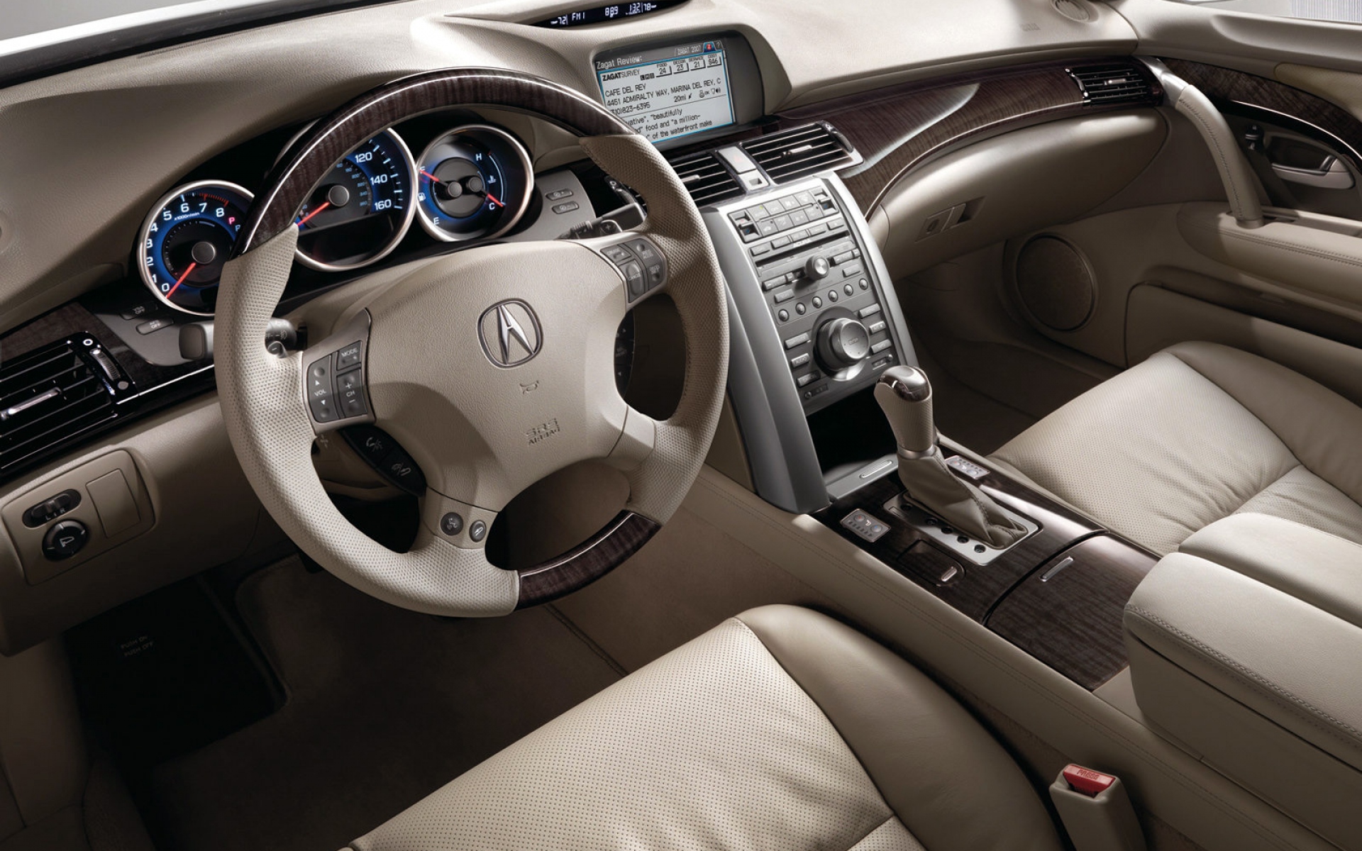 Картинки Acura rl, салон, руль, спидометр фото и обои на рабочий стол