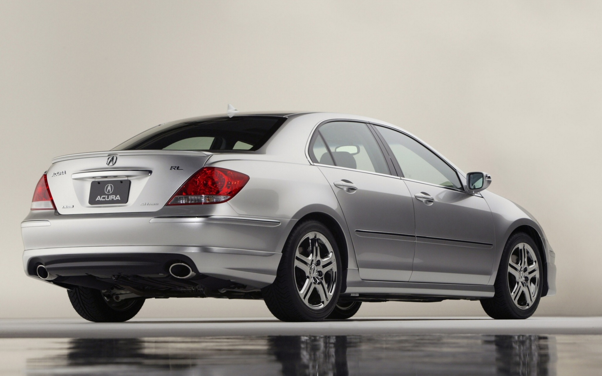 Картинки Acura, rl, a-spec, металлическое серебро, вид сзади, стиль, авто, отражение, вода фото и обои на рабочий стол
