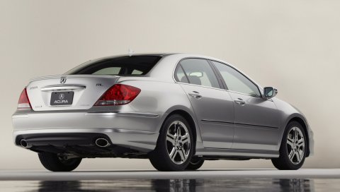 Acura, rl, a-spec, металлическое серебро, вид сзади, стиль, авто, отражение, вода