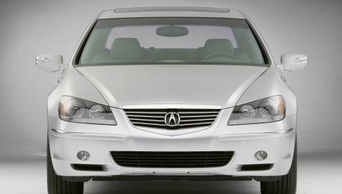 Acura, rl, серебристый металлик, вид спереди, авто