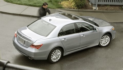 Acura, rl, 2010, металлическое серебро, вид сверху, стиль, автомобили, трава, асфальт