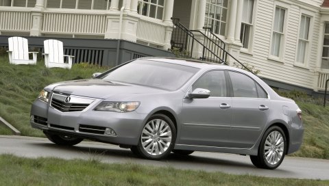 Acura, rl, металлик серый, вид сбоку, стиль, автомобили, здание, трава