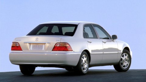 Acura, 35, rl, белый, седан, авто, вид сзади, асфальт