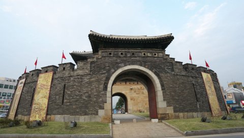 Корея, камень, стены, ворота, вход