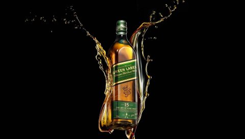 Johnnie walker, зеленая этикетка, виски, бутылка, бренд