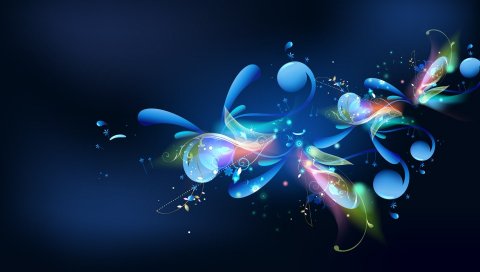 Цветы, листья, узоры, тени, красочные