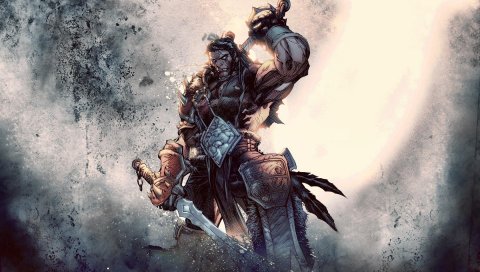 Мир warcraft, varian wrynn, персонаж, меч, графика