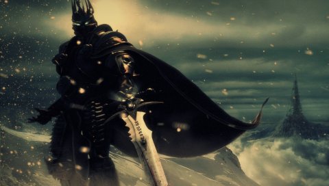 Мир warcraft, меч короля лича, холод, снег, глаза