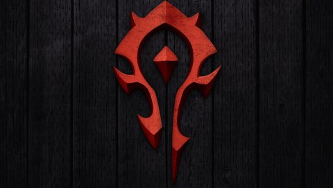 Мир warcraft, орда, символ, фон, красный