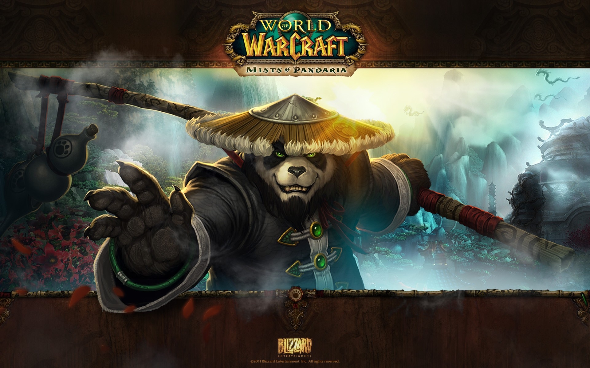 Картинки Мир Warcraft, панда, туман пандарии, рука фото и обои на рабочий стол