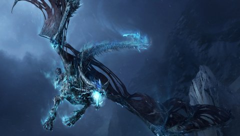 Мир warcraft, дракон, холод, гора