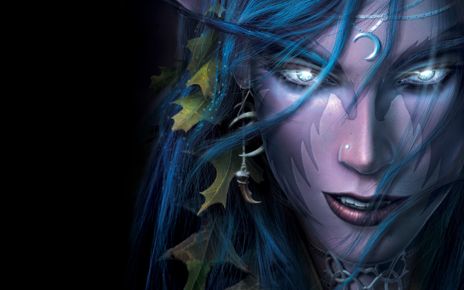 Картинки Warcraft, tyrande whisperwind, женщина, лицо, взгляд фото и обои на рабочий стол