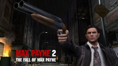 Max payne 2, падение максимума payne, дорога, город, огонь, пистолет, галстук