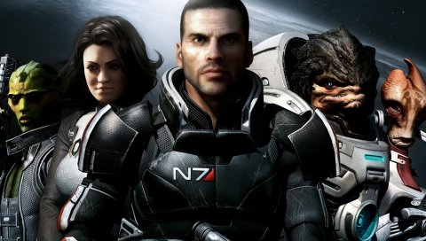 Массовый эффект, shepard, монстры, боеприпасы, оружие, планета, космос, звезды, лица, персонажи