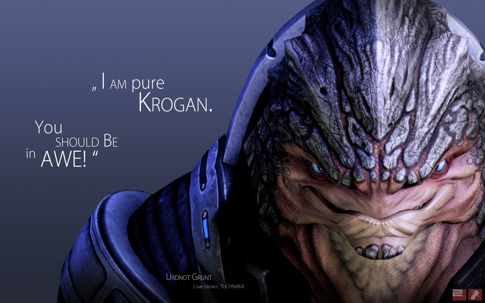 Картинки Массовый эффект, urdnot grunt, quote, look, character фото и обои на рабочий стол