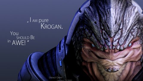Массовый эффект, urdnot grunt, quote, look, character