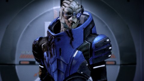 Массовый эффект, garrus vakarian, лицо, боеприпасы, костюм, взгляд