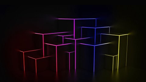 Пространство, свет, линии, формы, неон
