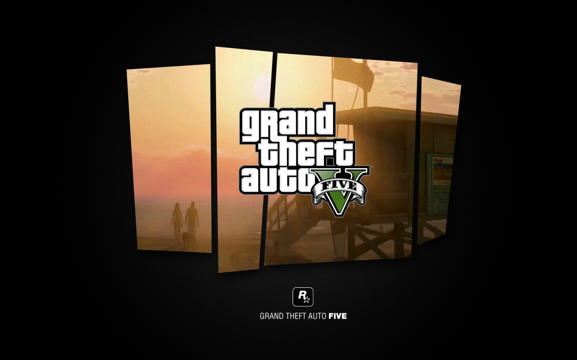 Картинки Gta, grand theft auto 5, закат, пляж, выстрел фото и обои на рабочий стол