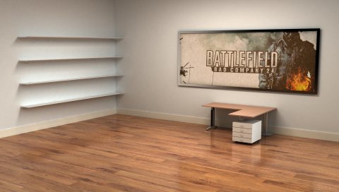 Битва, плохая компания 2, стол, комната, паркет