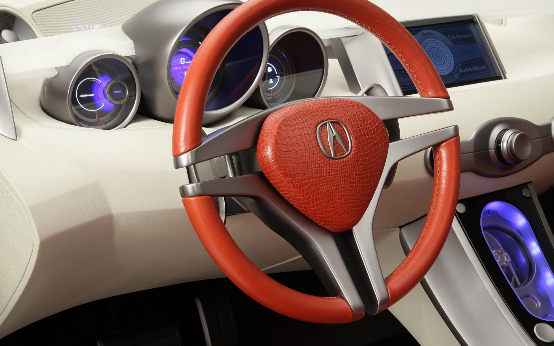 Картинки Acura, rd-x, концепция, салон, салон, руль, спидометр фото и обои на рабочий стол