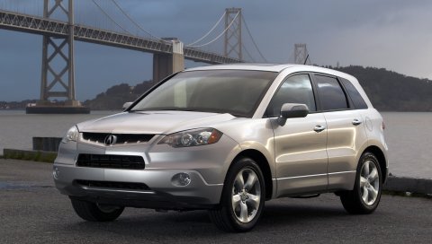 Acura, rdx, белый, вид спереди, стиль, природа автомобилей, мост
